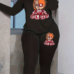Corpse Print Tee & Legging Outfit Set