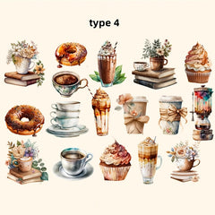 Coffee Series Scrapbooking Stickers Hand Account Sticker Junk Journal Supplies