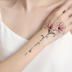 Pink Rose Pattern Temporary Tattoo Sticker