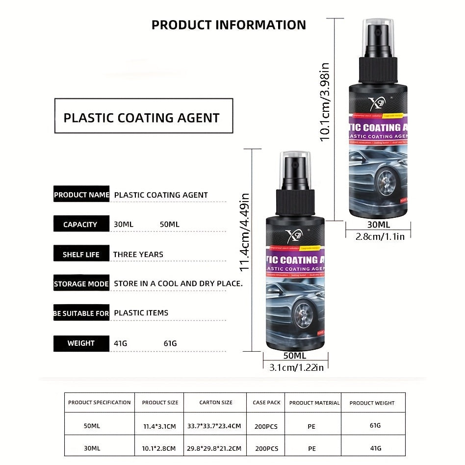 Car Interior Plastic Parts Refurbisher Varnish Coating Restoration Cleaner
