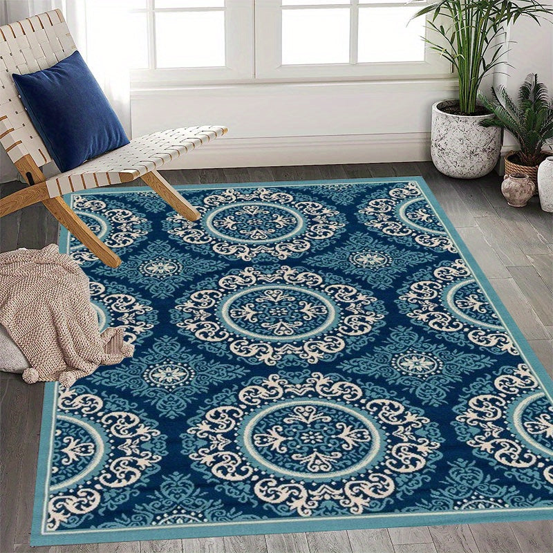 Soft Fluffy Plush Area Rug Vintage Floral Indoor Shaggy Rug