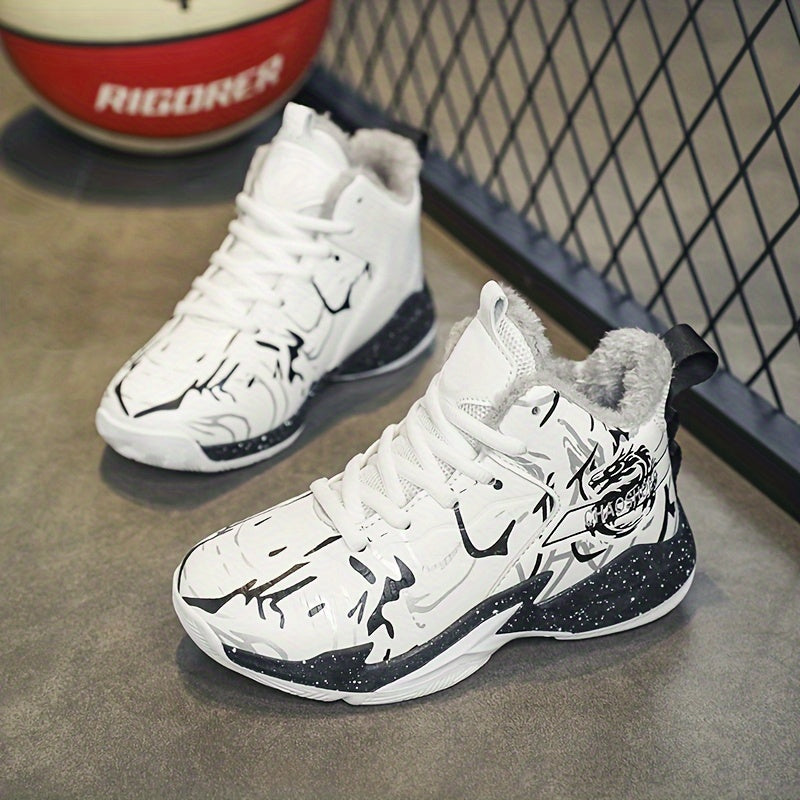 Boys' Warm Plush Lined Basketball Shoes