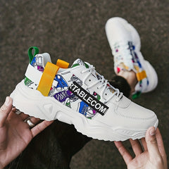 Men's Alphabets Graffiti Print Casual Shoes Spring Summer