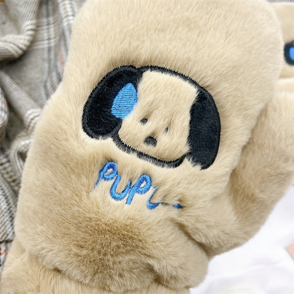 Autumn & Winter Sweaty Puppy Plush Gloves Warm Thick Gloves