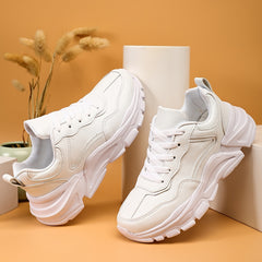 Women's Lightweight Faux Leather Sneakers