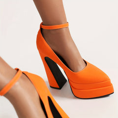 Women's Block Heel Pointed Toe Pumps