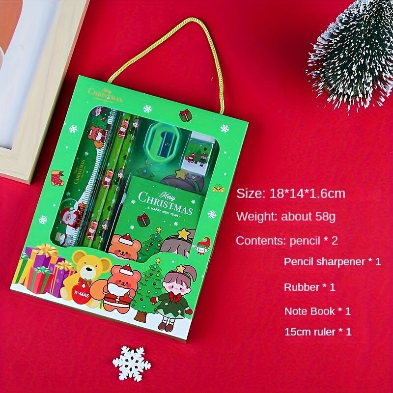 6pcs Christmas Stationery Set School Student Gift Supplies