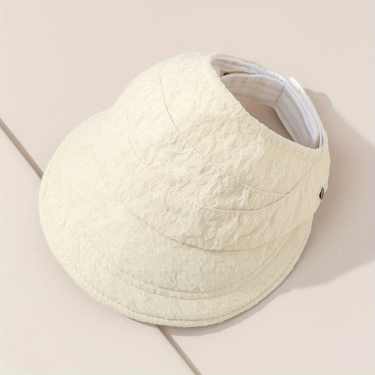 Embossed Visor Hat Foldable UV Protection Sun Hat