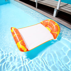 Inflatable Water Recliner Hammock Pool Toy Pineapple Orange