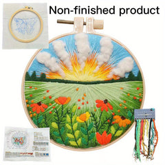 DIY Hanging Painting Wall Decoration Kit with Print, Drawings, Embroidery Cloth