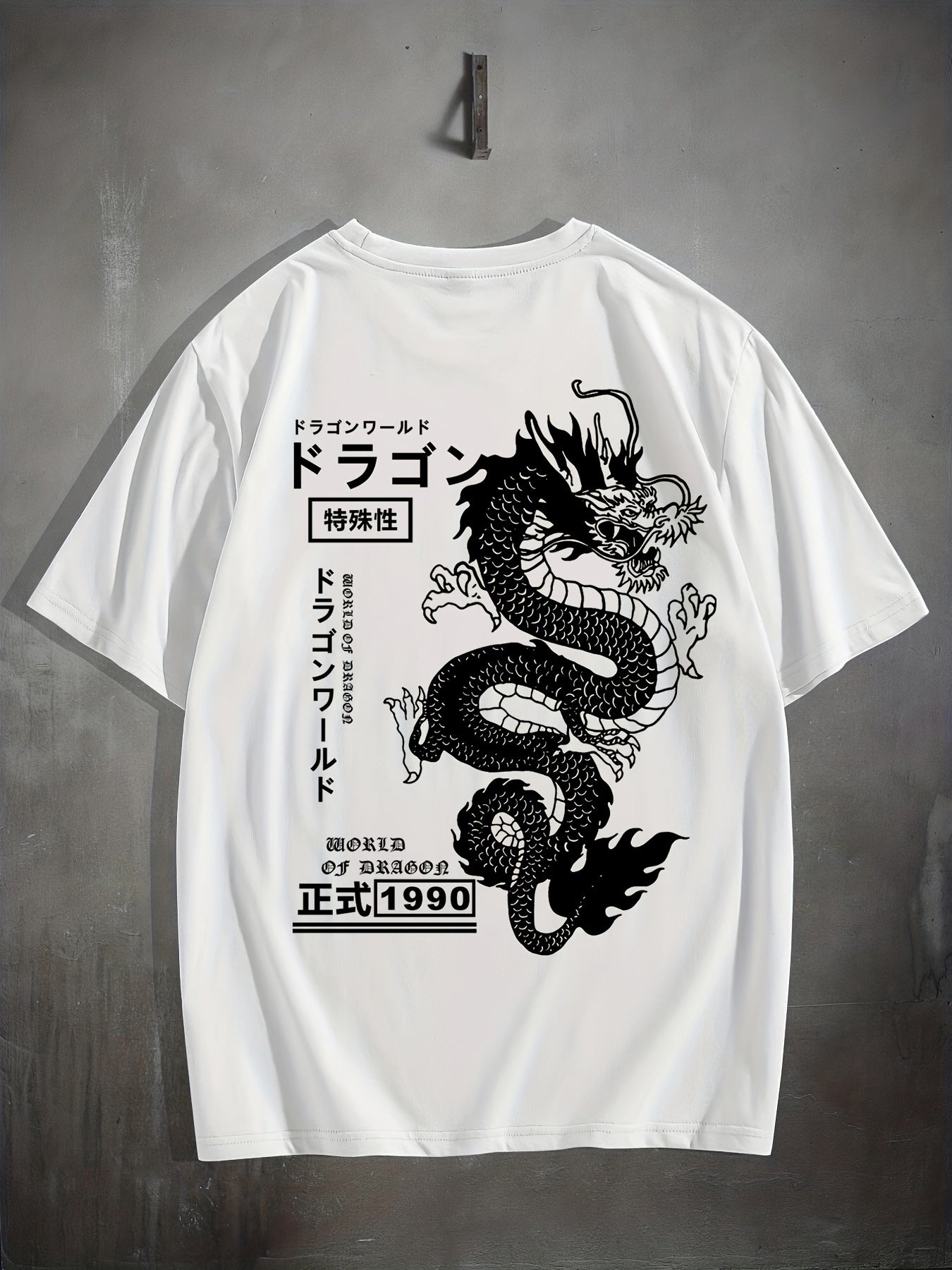 Men's Dragon Graphic T-Shirt for Summer Outdoor Activities