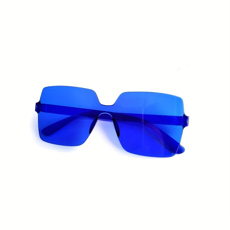 Frameless Square Sunglasses with Cleaning Cloth and Anti-squeeze Box