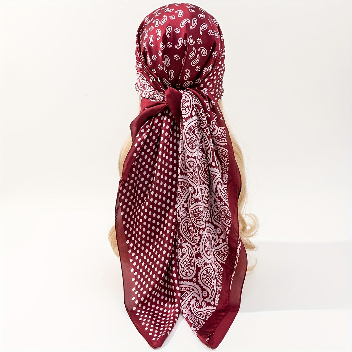 Dotted Paisley Print Bandana Silk Scarf Hair Accessories