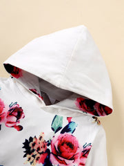 Christmas 3pcs Baby Floral Hooded Long Sleeve & Sweatpant Set