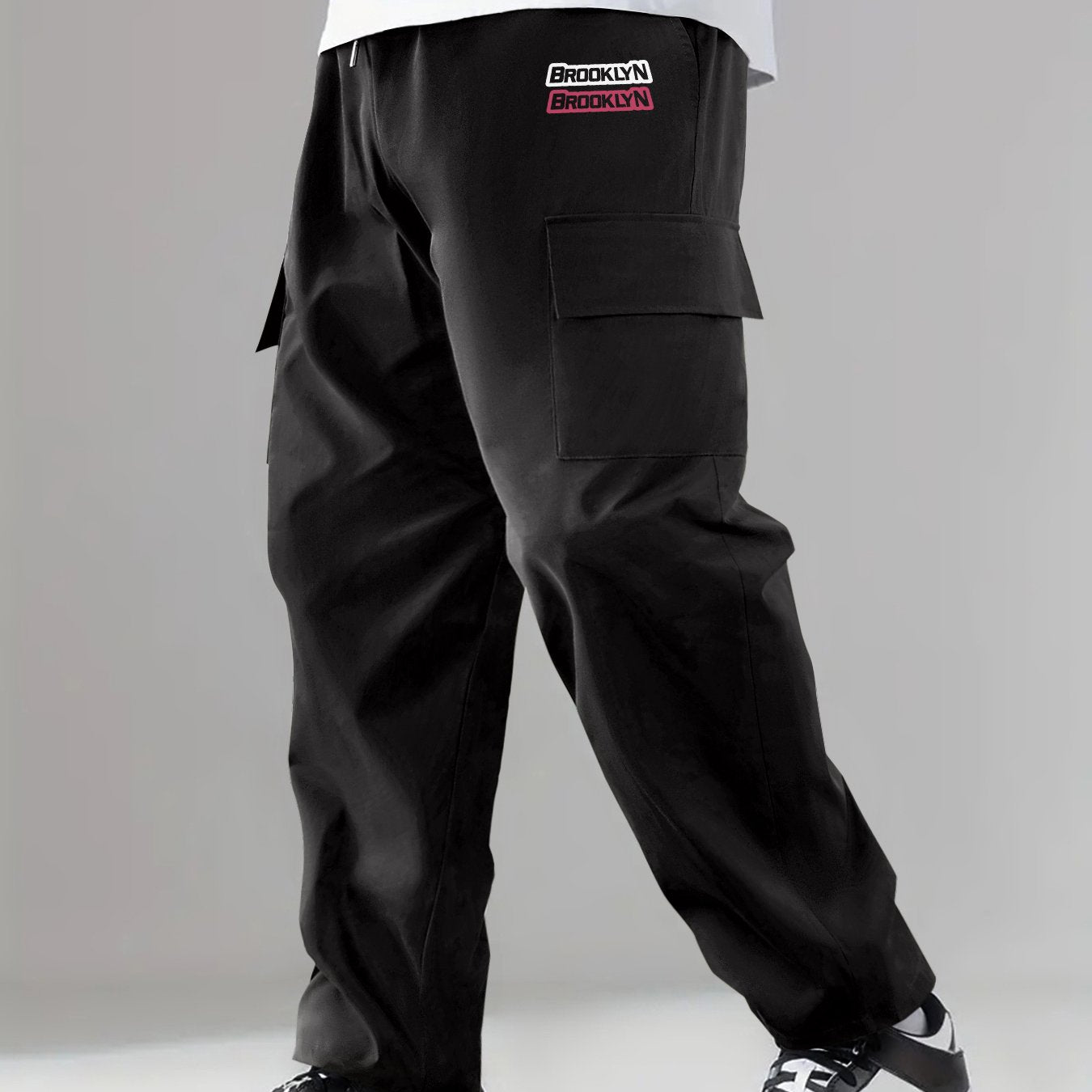 Brooklyn Print Cargo Pants Men s Stretch Pocket Casual Pants