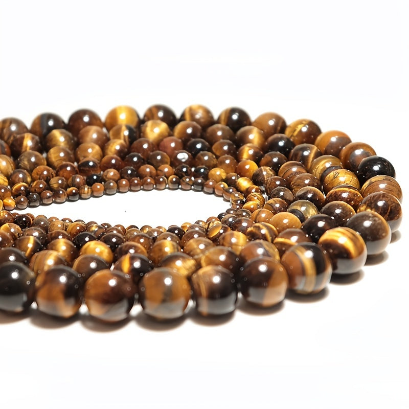 Natural Tiger Eye Stone Beads Smooth Brown for Jewelry Making