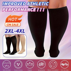 2pairs Plus Size Compression Socks 15-20mmHg Wide Calf Compression Socks