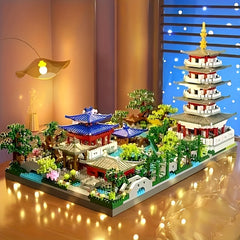 2943pcs Qinli Lake Scenery Building Blocks Model Toy Ideal Gift