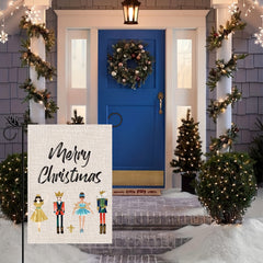 Merry Christmas Garden Flag 30x45 Double Sided Nutcracker Outdoor Decoration