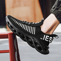 Slip On Wear-Resistant Running Shoes Elastic Breathable Sneakers