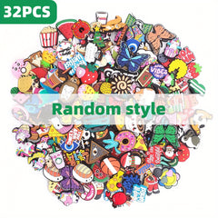 Colorful Cartoon PVC Shoe Charms Mix - Heart Flower Animal Food Designs