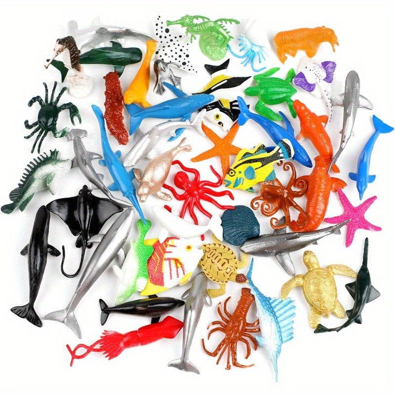 92pcs Mini Ocean Sea Animals Toys Assorted Vinyl Plastic Ocean Animal Figures
