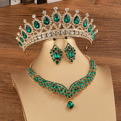 Crystal Rhinestone Bridal Tiaras And Crown Set For Women Queen Princess
