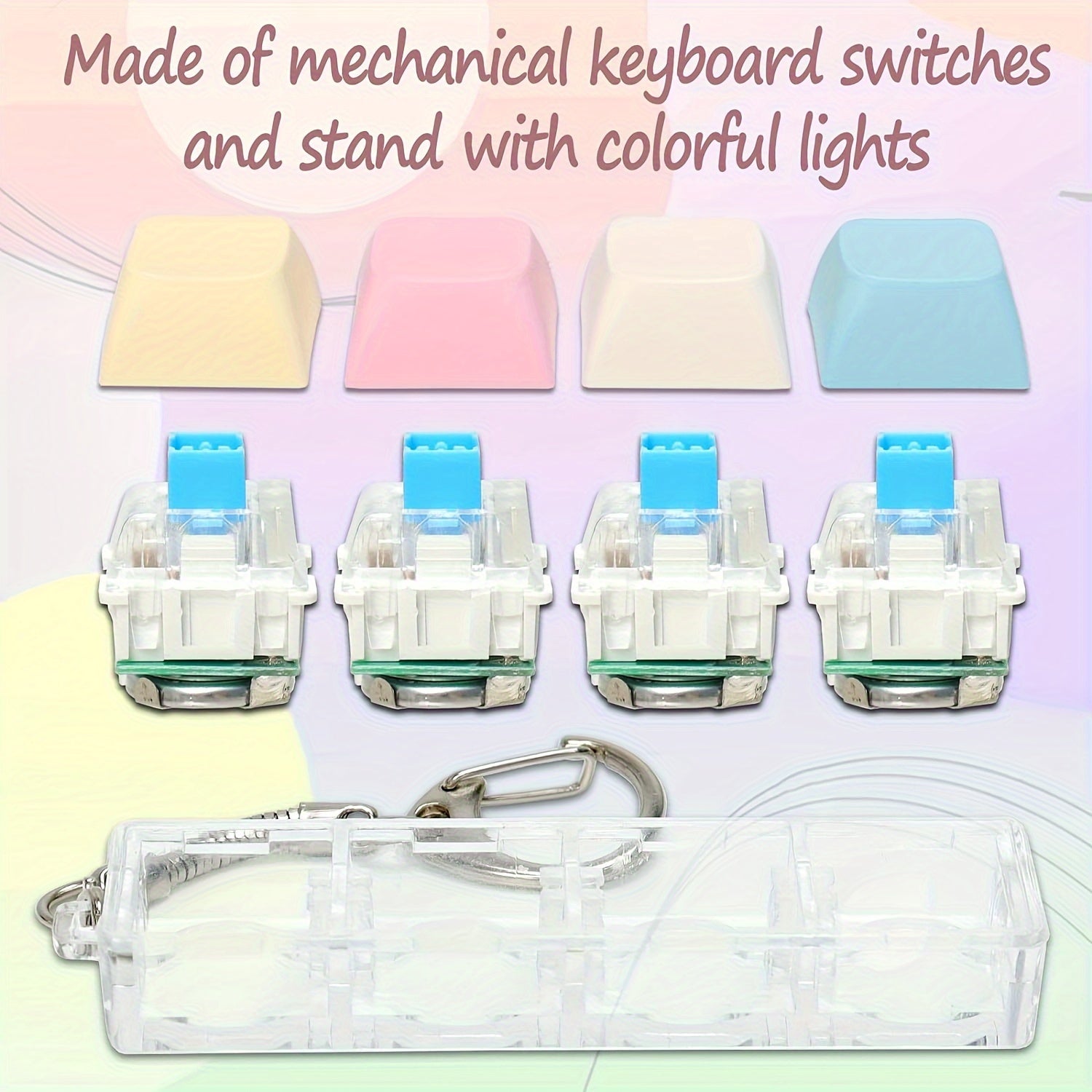 LED Light Keychain Keyboard Fidget Toy for Anxiety Relief