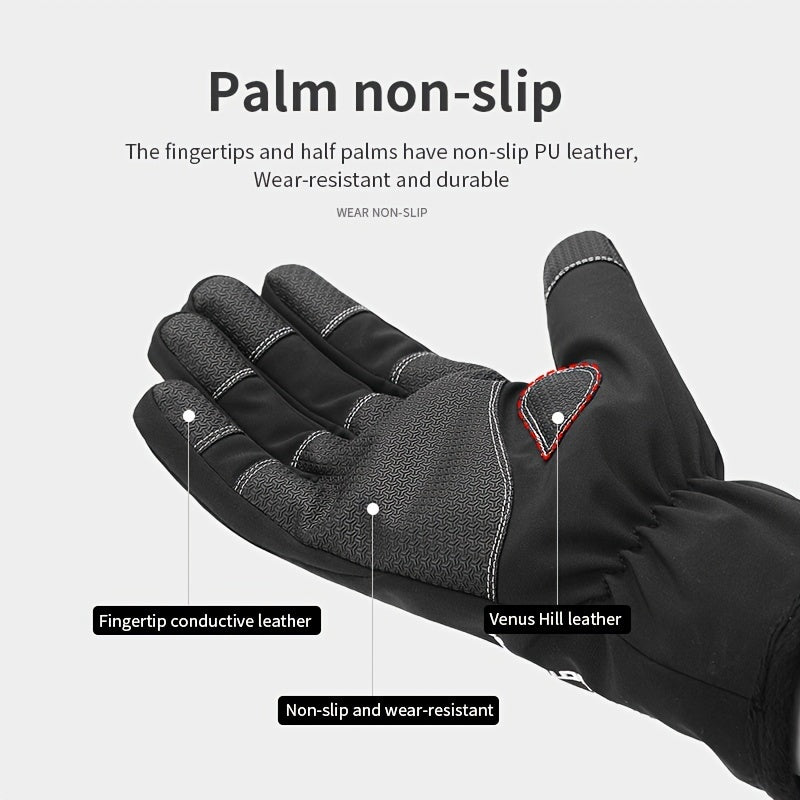 Warm Waterproof Ski Gloves Men Women Outdoor Sports Plus Velvet Cycling Gloves