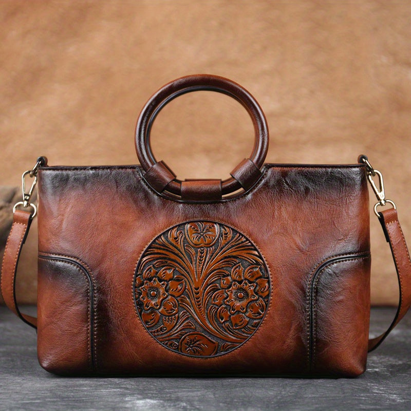 Vintage Flower Tote Bag Crossbody Satchel Purse