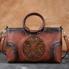 Vintage Flower Tote Bag Crossbody Satchel Purse