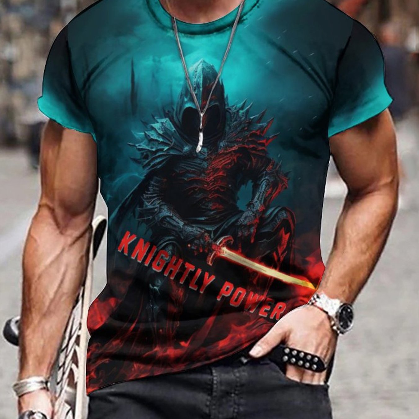 Men's 3D Knightly Power Graphic T shirt