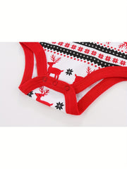3 Pcs Christmas Baby Bodysuits 0-12 Months 100% Cotton