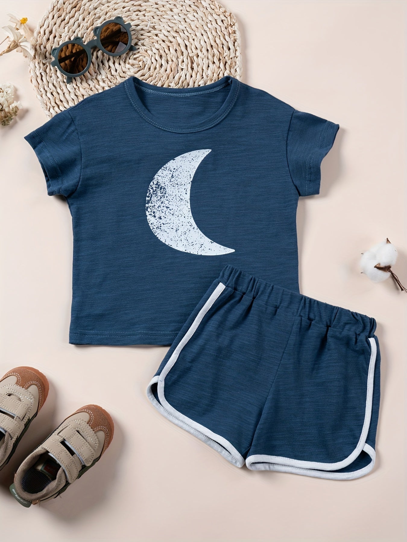 Toddler Boy's Cartoon Graphic 2pc Cotton Set for Summer