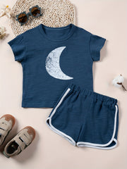 Toddler Boy's Cartoon Graphic 2pc Cotton Set for Summer