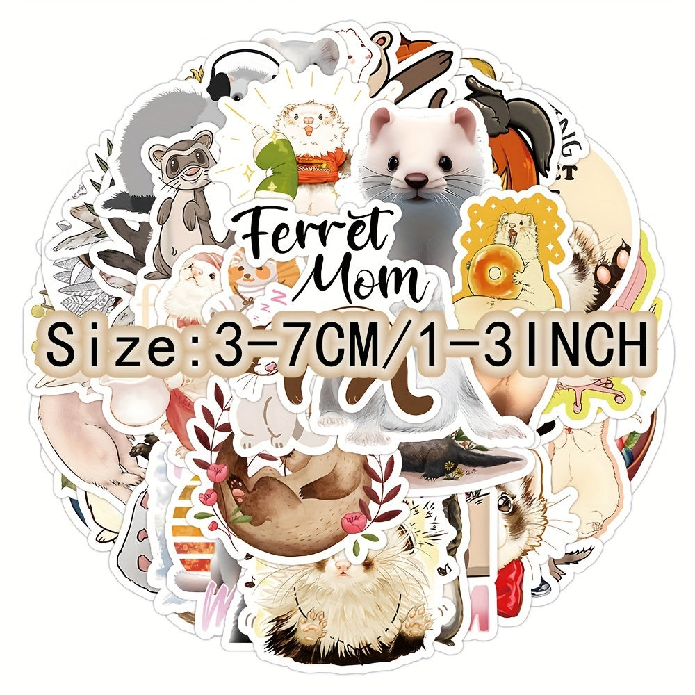 50pcs Ferret Blindfolded Graffiti Stickers Waterproof DIY Decoration