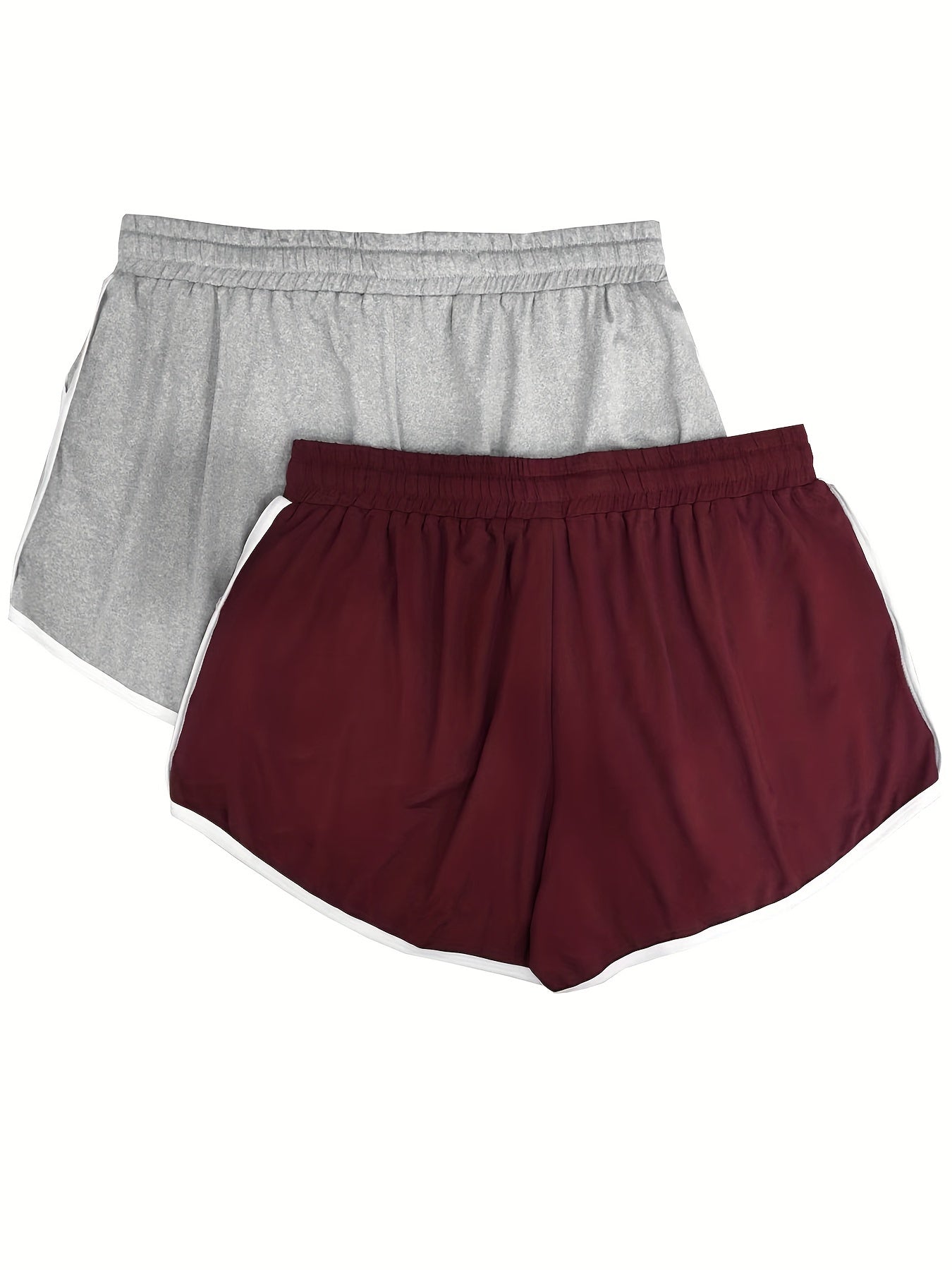 2 Pack Plus Size Sports Shorts Set Medium Stretch Bik