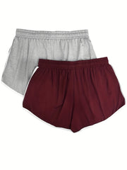 2 Pack Plus Size Sports Shorts Set Medium Stretch Bik