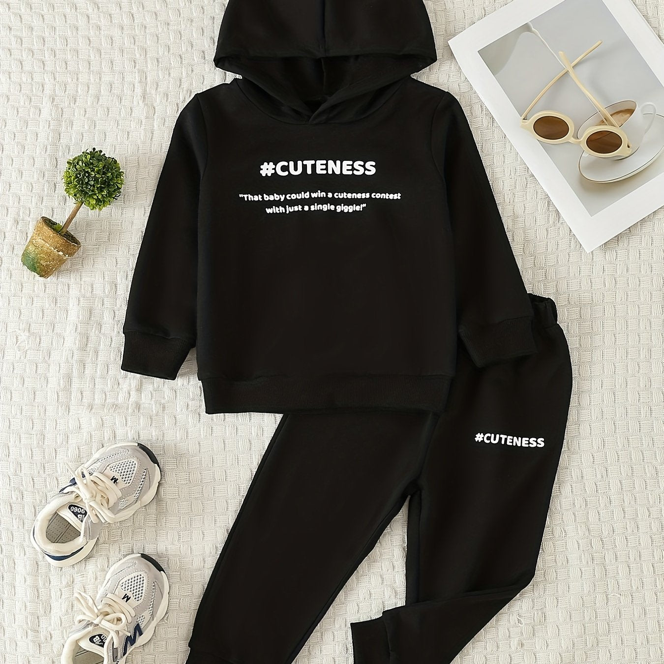 Baby Casual Outfit CUTENESS Print Sweatshirt Trousers Set