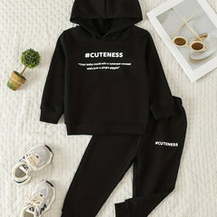 Baby Casual Outfit CUTENESS Print Sweatshirt Trousers Set
