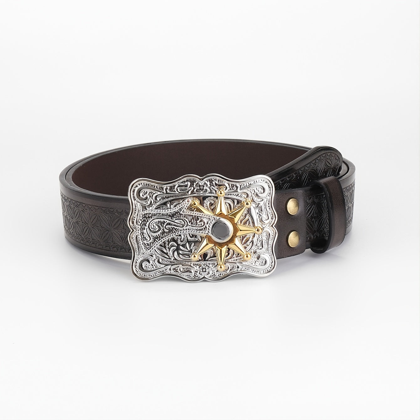 Men's Casual Brown PU Leather Belt