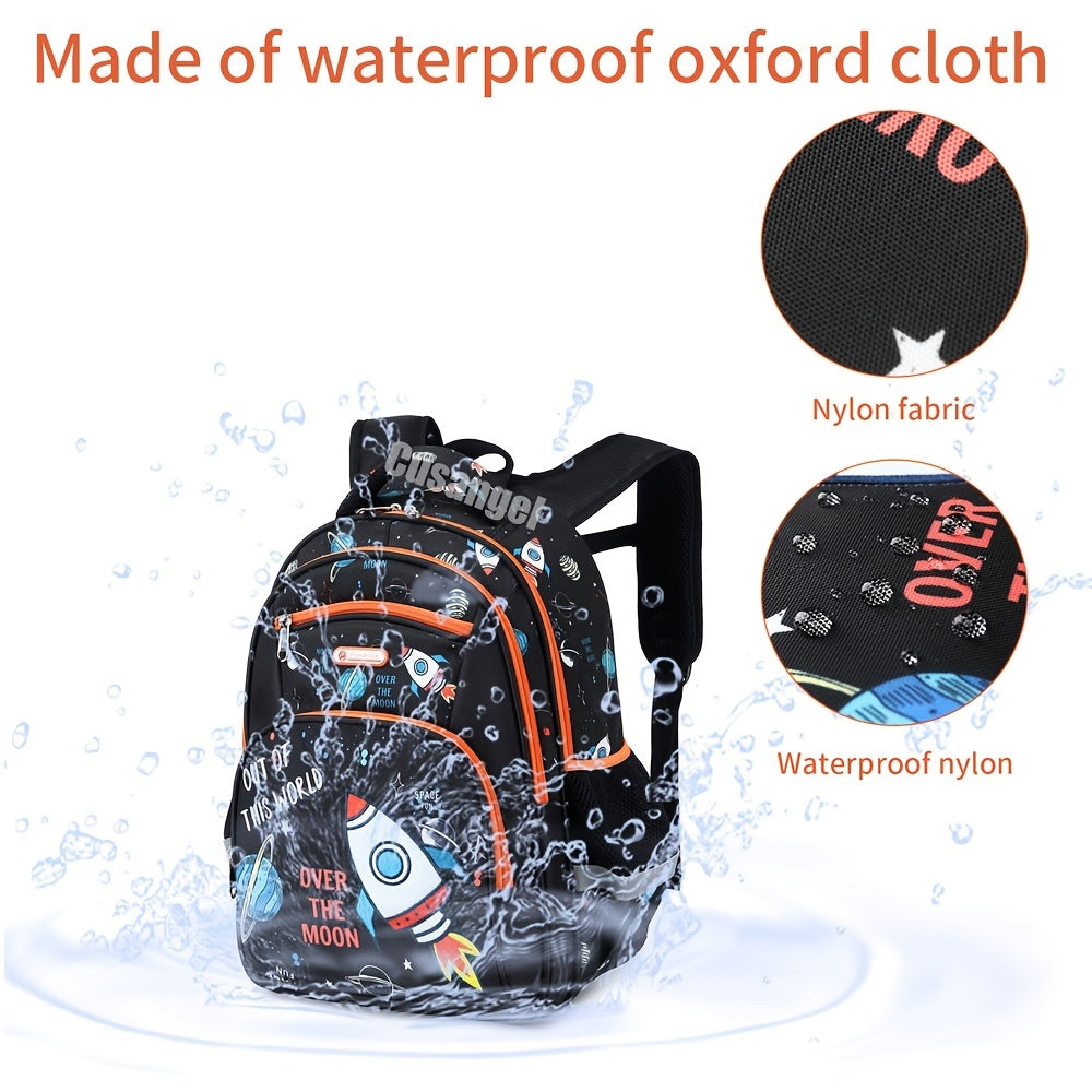 Kids Backpack Astronaut Mermaid Pattern Large Capacity