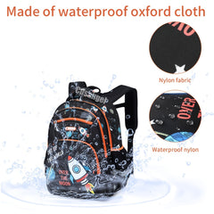 Kids Backpack Astronaut Mermaid Pattern Large Capacity