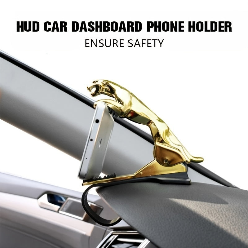 Golden Leopard Phone Holder Car Dashboard Mount 360 Rotation Retractable Stand
