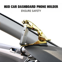 Golden Leopard Phone Holder Car Dashboard Mount 360 Rotation Retractable Stand
