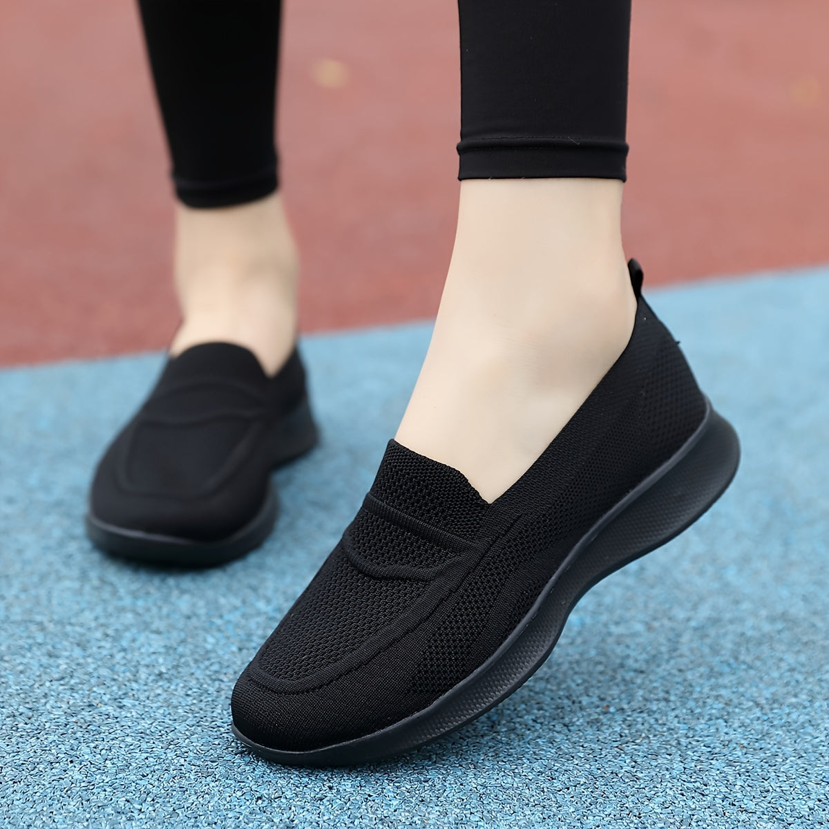 Women's Casual Slip-on Flat Walking Shoes Mesh Lightweight Work Shoes