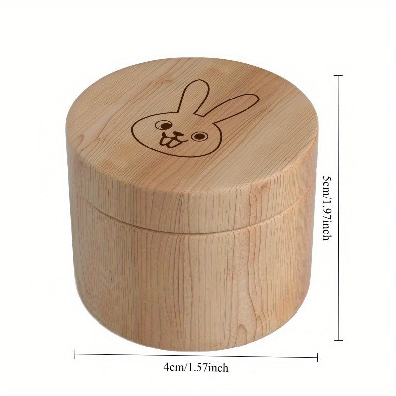 Wooden Tooth Storage Box Rabbit Keepsake for Teeth Rings Fetal Hair