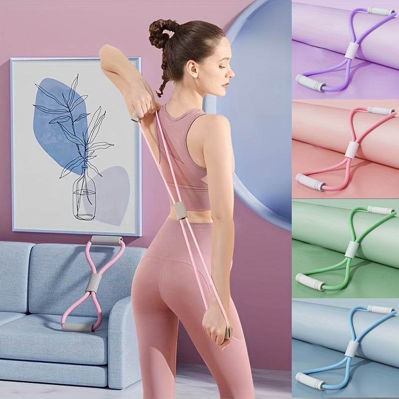 Yoga Fitness 8 Figure Stretcher Resistance Rope for Shoulder Back Beauty