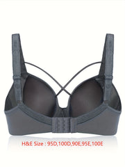 Solid Molded Cup Push Up Comfort Bra