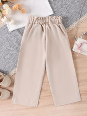 Girls' Bow Front Straight Leg Pants Summer Clothes